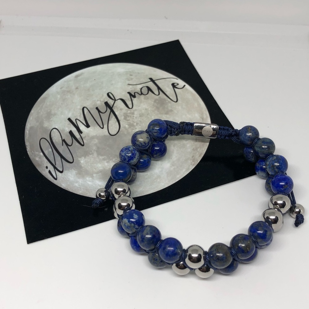 Natural Lapis Lazuli & Stainless Steel Bracelet